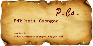 Pázsit Csongor névjegykártya