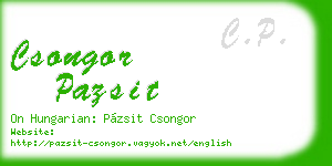 csongor pazsit business card