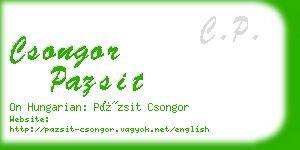 csongor pazsit business card